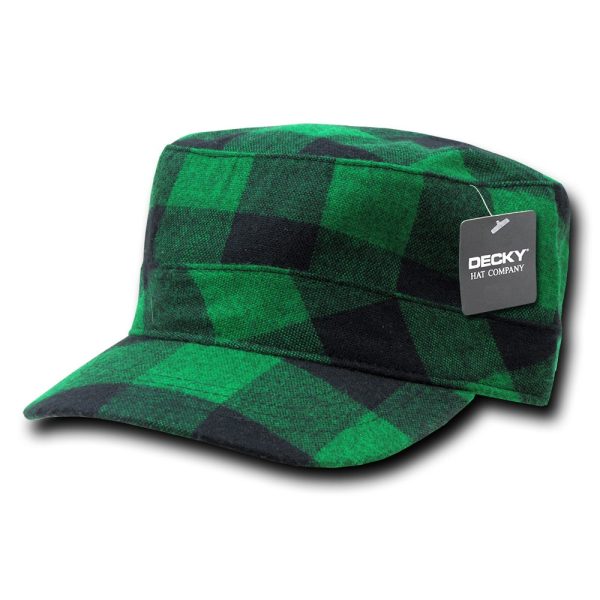 Plaid Flannel Flat Top Cap, BDU GI Cadet Military Patrol Hat - Decky 905 For Discount - Image 2