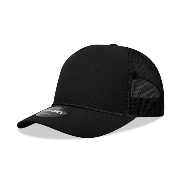 Decky 6040 - 5 Panel Mid Profile Structured Cotton Poly Blend Trucker w Rope on Sale - Image 2