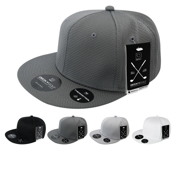 Dimple Pattern Snapback Hat, Flat Bill - Golf & Sports Cap - Decky 6203 Online Sale
