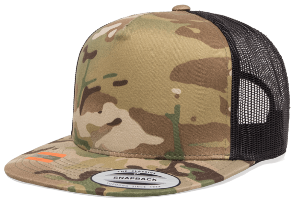 Yupoong 6006MC MultiCam® Camo Trucker Snapback Hat, Flat Bill Cap with Mesh Back - YP Classics® on Sale - Image 2